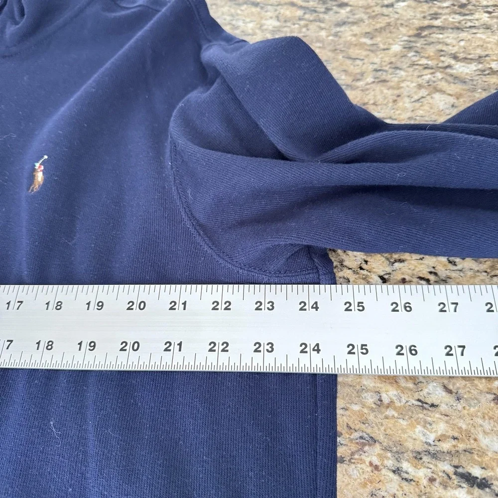 Polo Ralph Lauren Sweater Mens XL Navy Quarter Zip‎ Mock Neck Pullover Pony Logo
